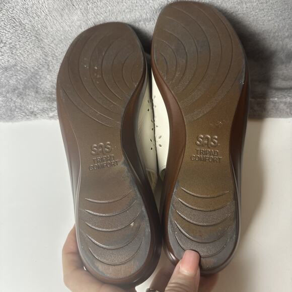 SAS Tripad Womens Cream Tan Bone Taupe Leather Three Strap Comfort Sandals 8.5 - Picture 12 of 16